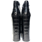 MARC JACOBS The Kiki Ankle Platform Croc Embossed Boots Black (MSRP $550)