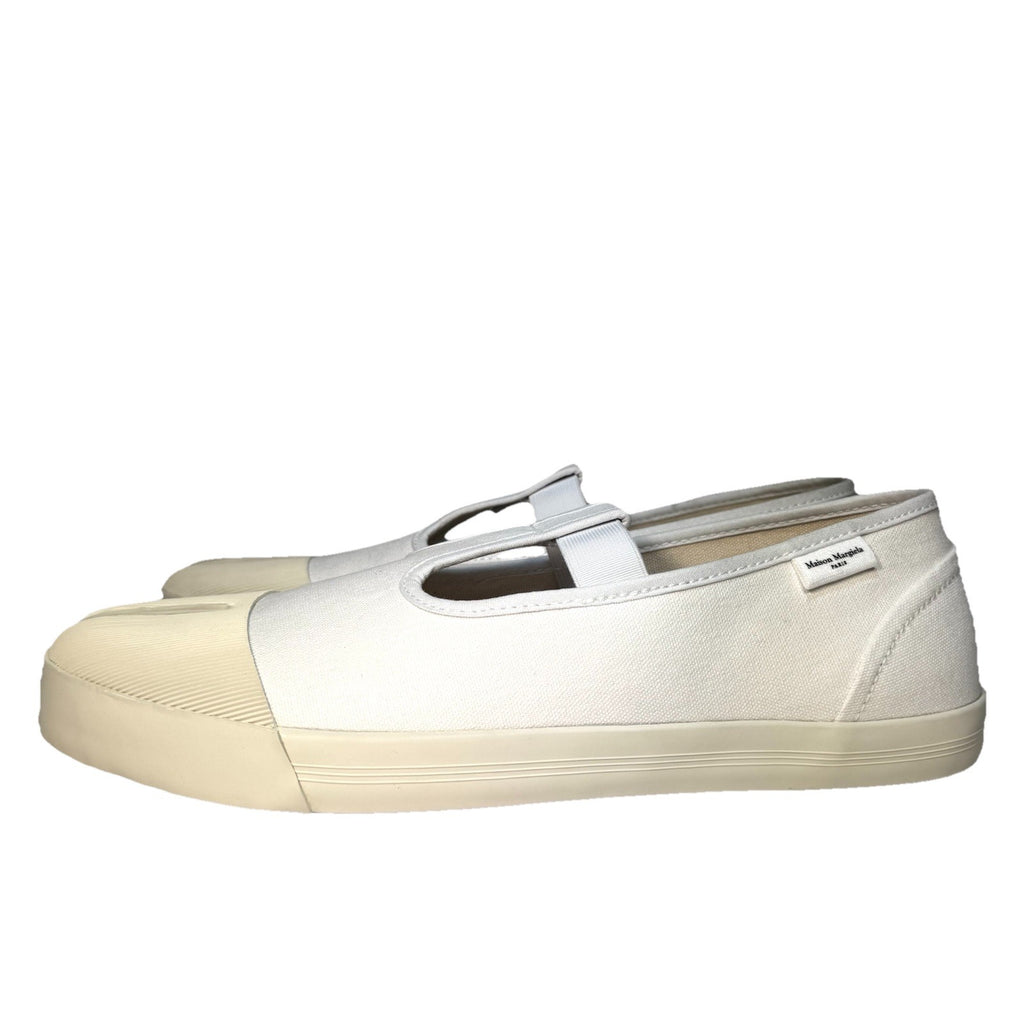 MAISON MARGIELA Mens Tabi On Deck Canvas Mary Jane Sneakers White 43 (MSRP $650)