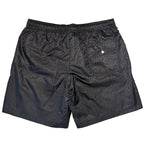 MONCLER Mens Satin Jacquard Logo Swim Trunks Shorts Black M (MSRP $530)