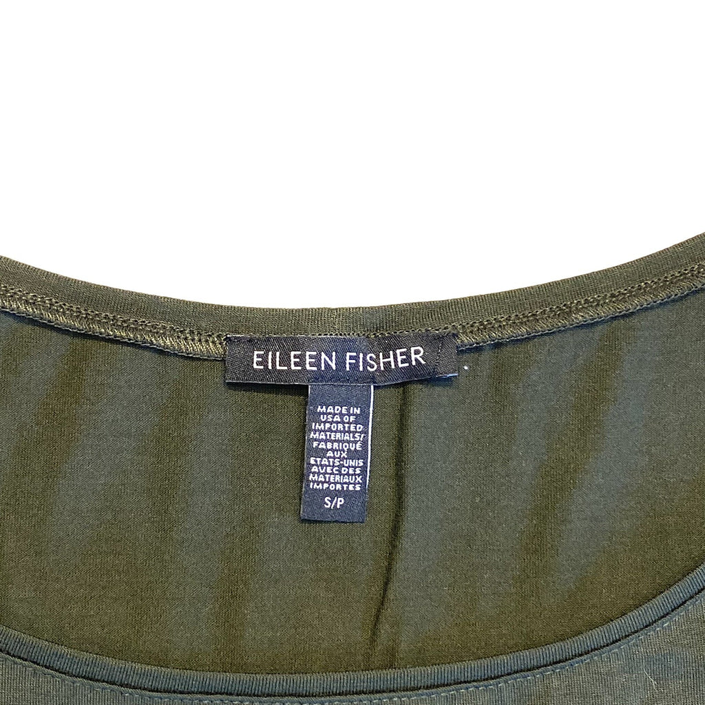 EILEEN FISHER Womens Viscose Spandex Stretch Tank Top Green S (MSRP $68)