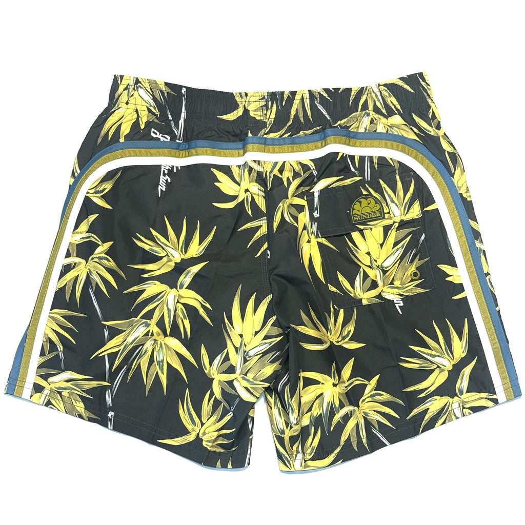 SUNDEK Mens 7in Floral Printed Board Shorts Swim Trunks Pine Green (MSRP $139)