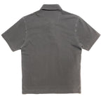 Z ZEGNA Mens Garment Dyed Logo Short Sleeve Pique Polo Shirt Grey