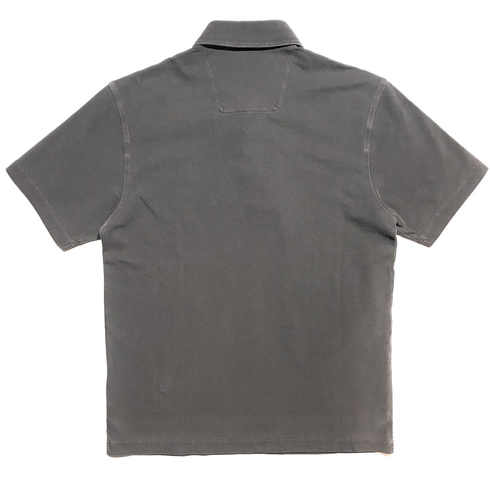 Z ZEGNA Mens Garment Dyed Logo Short Sleeve Pique Polo Shirt Grey
