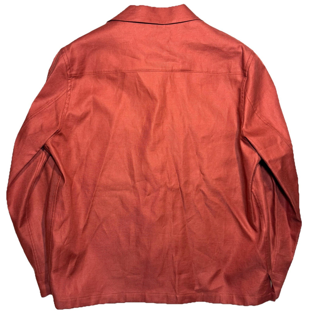 ZEGNA Mens Oasi Linen Button Front Overshirt Jacket Red XXL (MSRP $1,490)