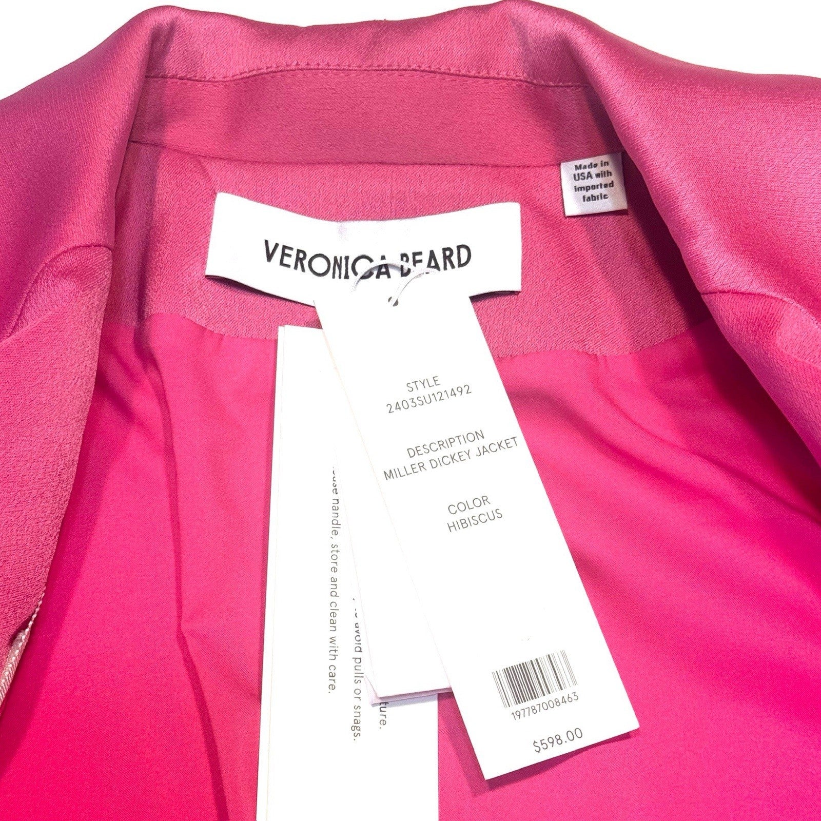 VERONICA BEARD Miller Dickey Double Breasted Blazer Jacket Pink (MSRP $598)