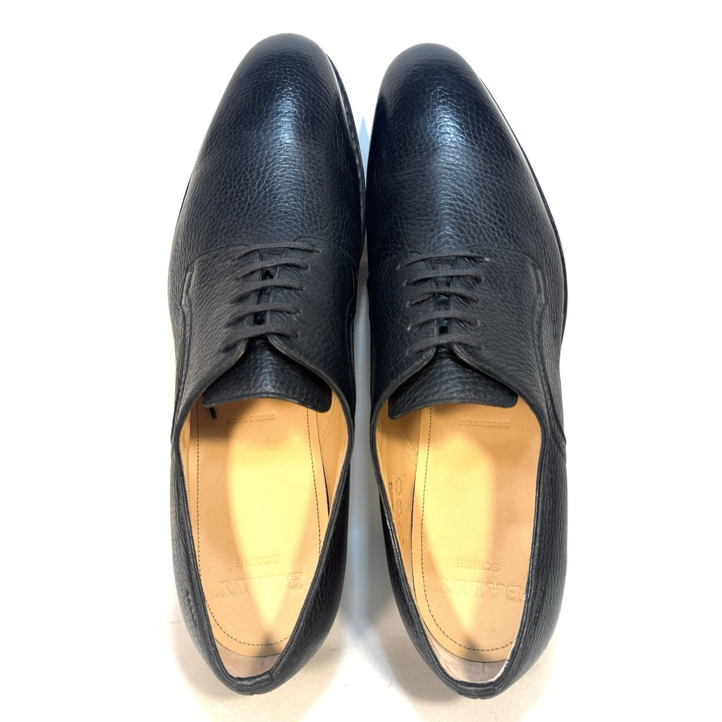 BALLY Scribe Mens Scrivani Deerskin Leather Derby Shoes Black 10 (MSRP $1,260)