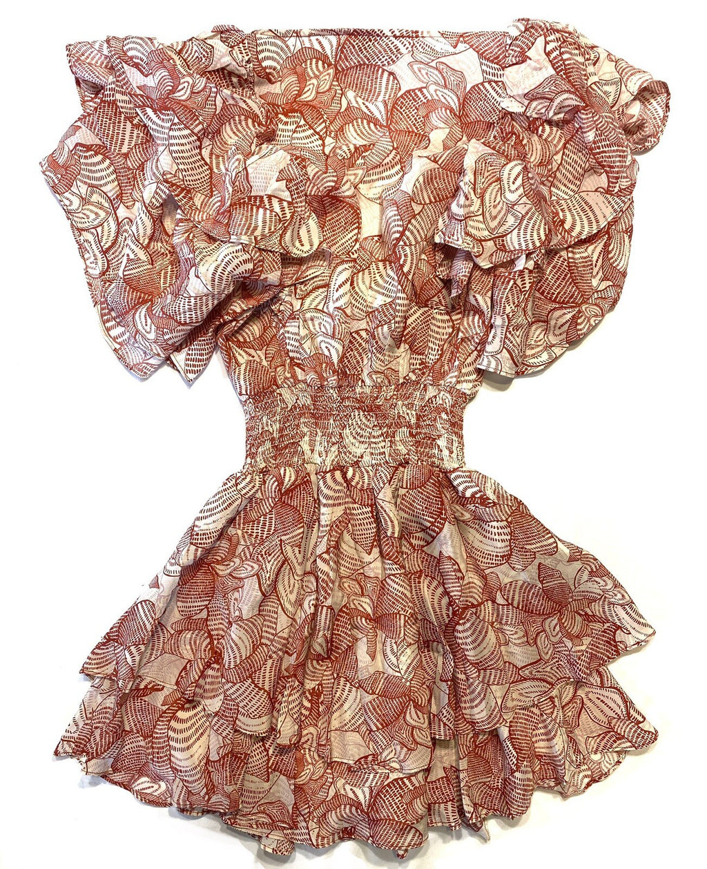 GILNER FARRAR Finley Lotus Flower Print Short Mini Dress Red (MSRP $295)