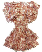 GILNER FARRAR Finley Lotus Flower Print Short Mini Dress Red (MSRP $295)