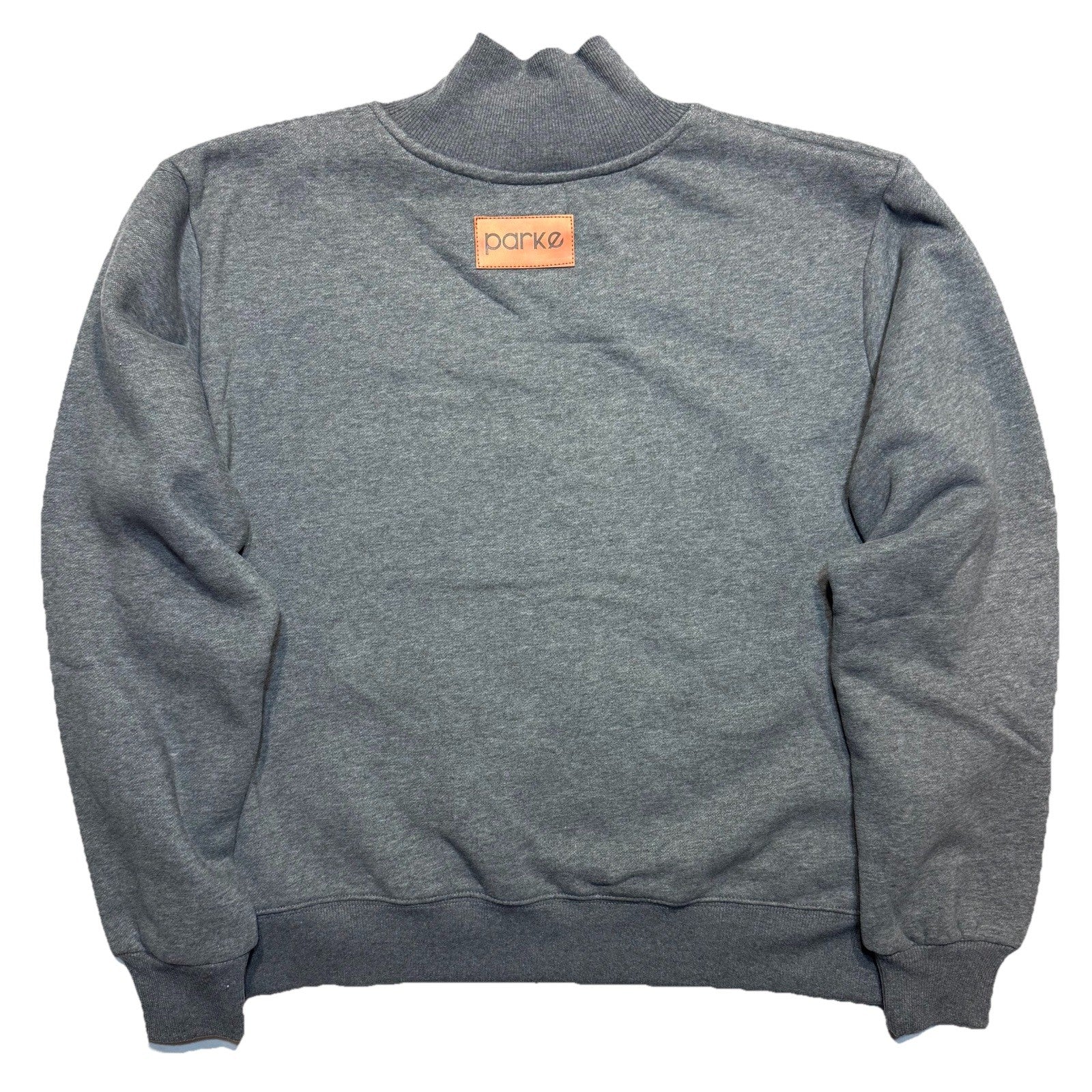 PARKE Womens Classic Heritage Mockneck Sweatshirt Light Grey S/M