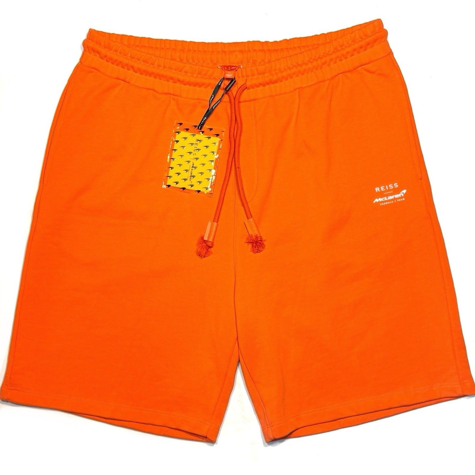 REISS x McLaren Mens Formula 1 Torque Cotton Sweat Shorts Orange XL (MSRP $160)