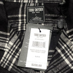 TODD SNYDER Mens Glen Plaid Flannel Two Pocket Camp Shirt Black (MSRP $228)
