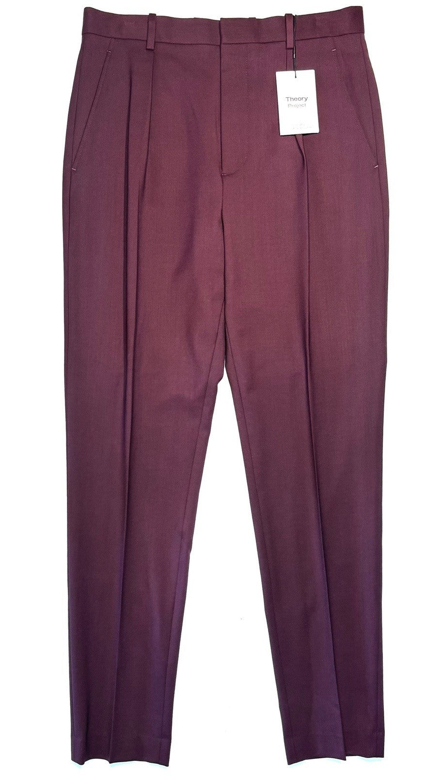 THEORY PROJECT Lucas Ossendrijver Mens MP01 Pleated Pants Bordeaux (MSRP $285)