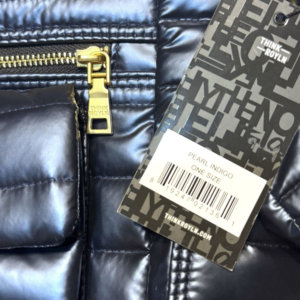 THINK ROYLN Two Faced Reversible Tote Bag Pearl Indigo Blue (MSRP $198)