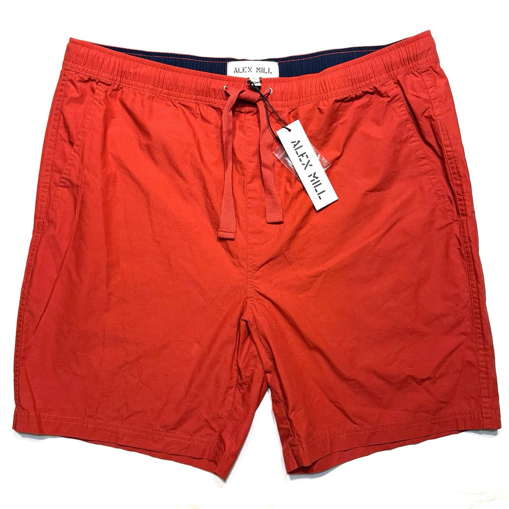 ALEX MILL Mens Japanese Cotton Saturday Shorts Red (MSRP $98)
