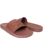 BALLY Mens Scotty Heritage Logo Rubber Slides Sandals Dark Red (MSRP $255)