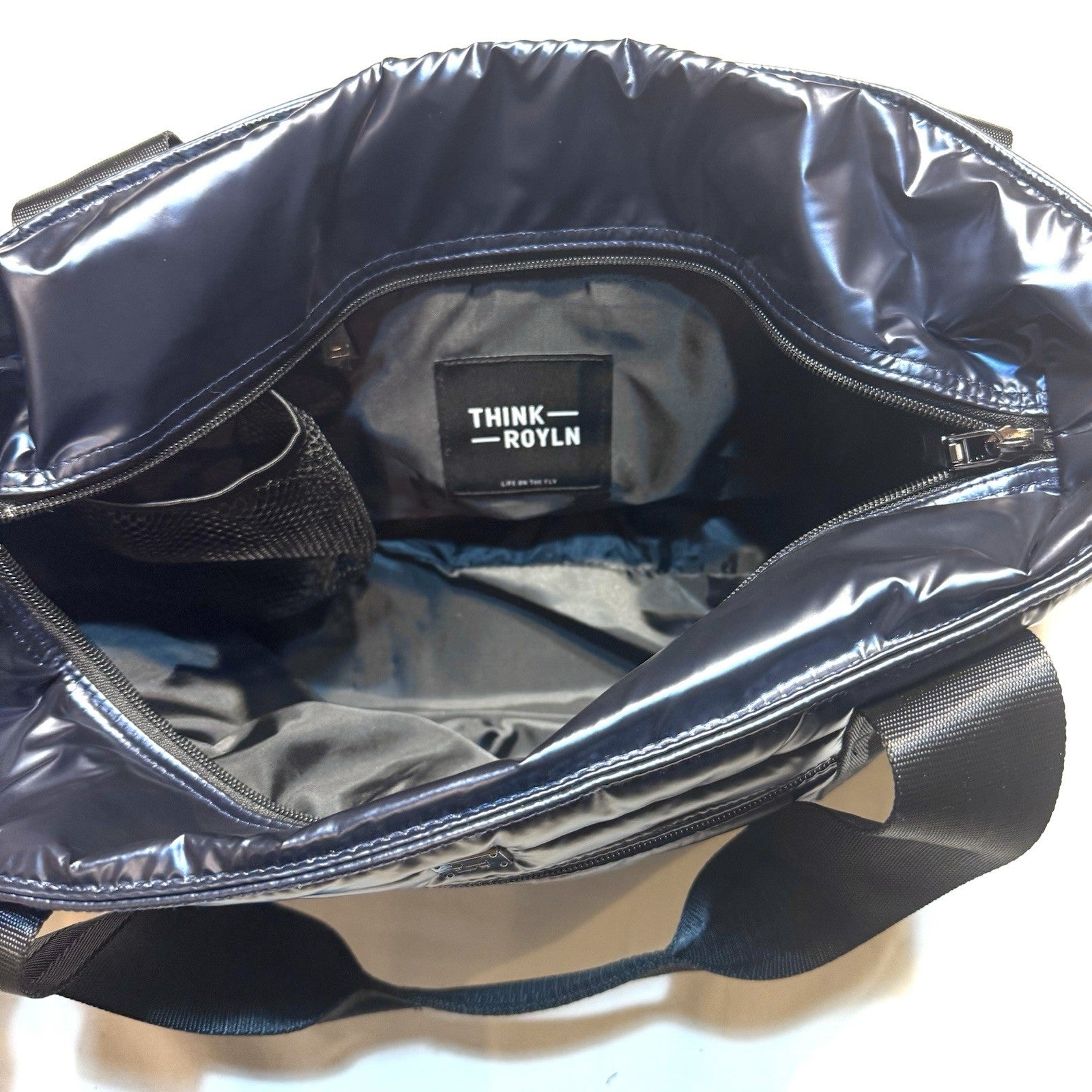 THINK ROYLN Jr. Jetset Wingman Tote Bag Pearl Indigo Blue (MSRP $158)