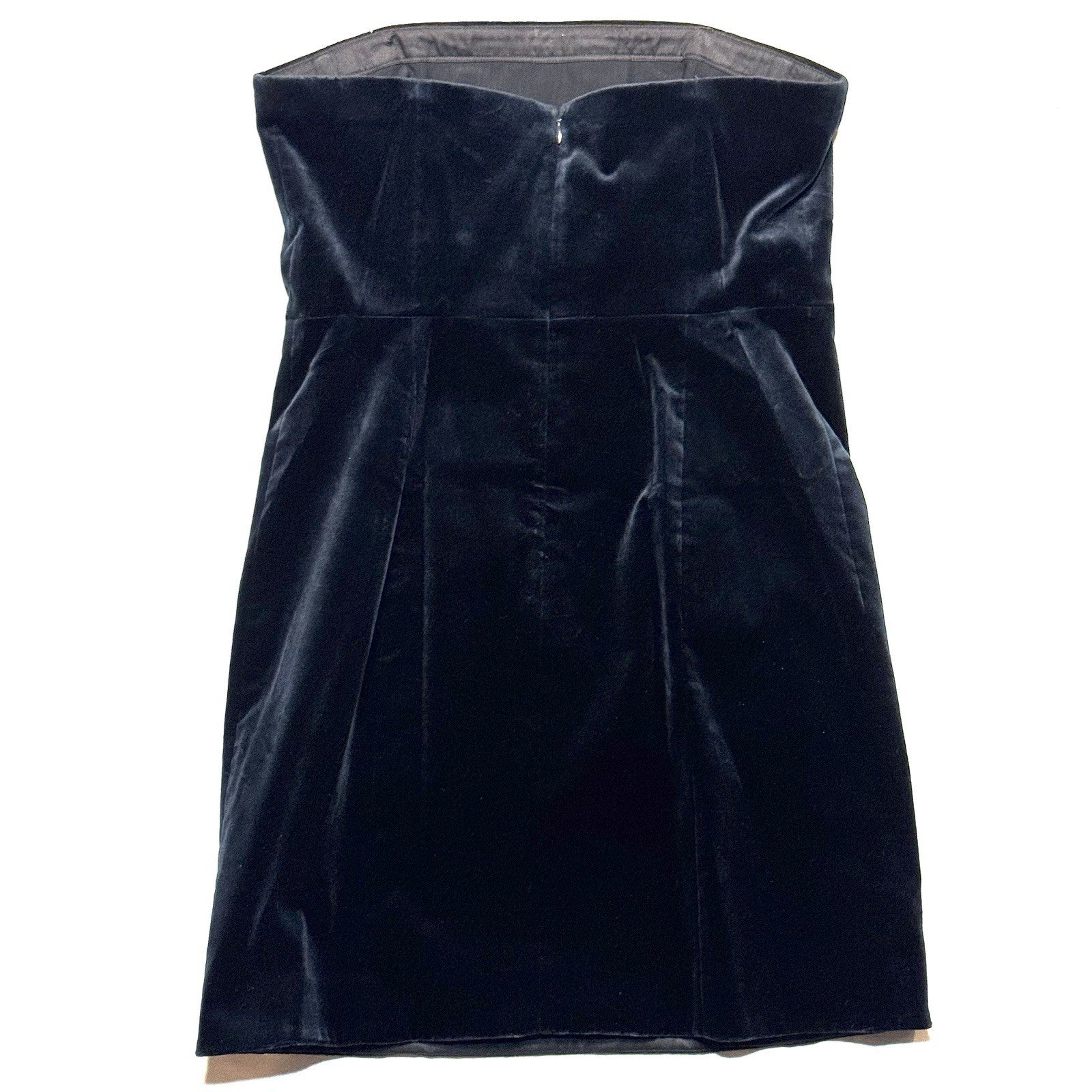 THEORY Womens Strapless Stretch Cotton Velvet Mini Dress Baltic Blue (MSRP $395)