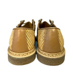 PARABOOT Mens Michael Raphia Woven Straw Leather Derby Shoes Beige (MSRP $615)