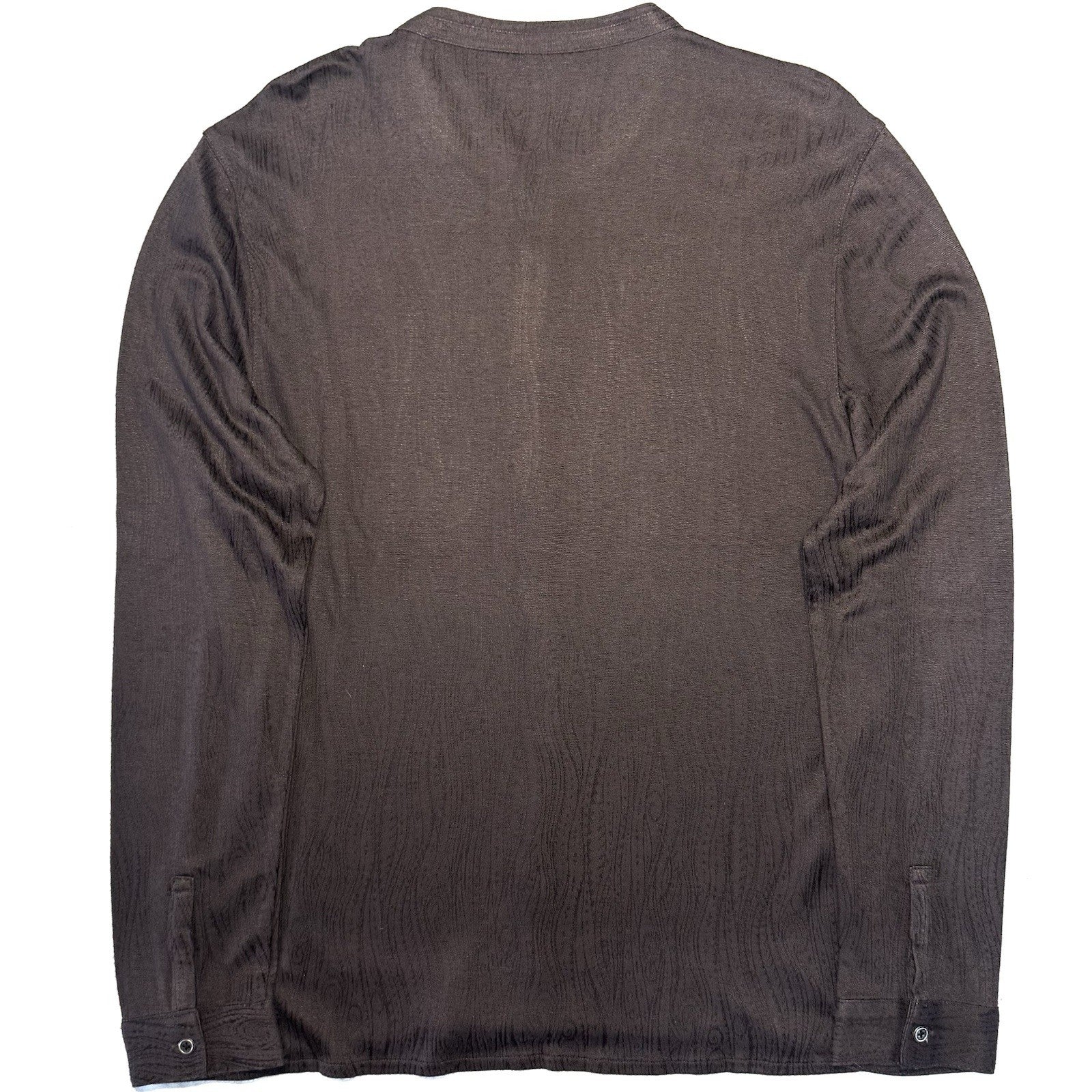 JOHN VARVATOS Mens Otavio Long Sleeve Woodgrain Shirt Espresso Brown (MSRP $398)