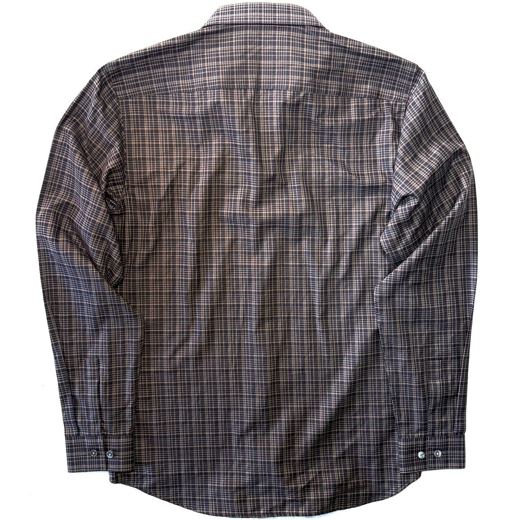 THEORY Mens Irving Flanella Check Button Down Shirt Fossil Brown XS (MSRP $225)