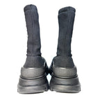 ALEXANDER MCQUEEN Mens Tread Slick Logo Knit Sock Sneaker Boots Black -MSRP $990