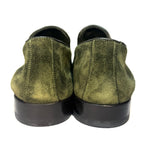 MANOLO BLAHNIK Mens Truro Suede Slip On Loafers Dark Khaki Green 9 (MSRP $995)