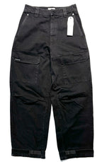 RtA Mens Wide Leg Cargo High Rise Denim Jeans Black Stone (MSRP $495)