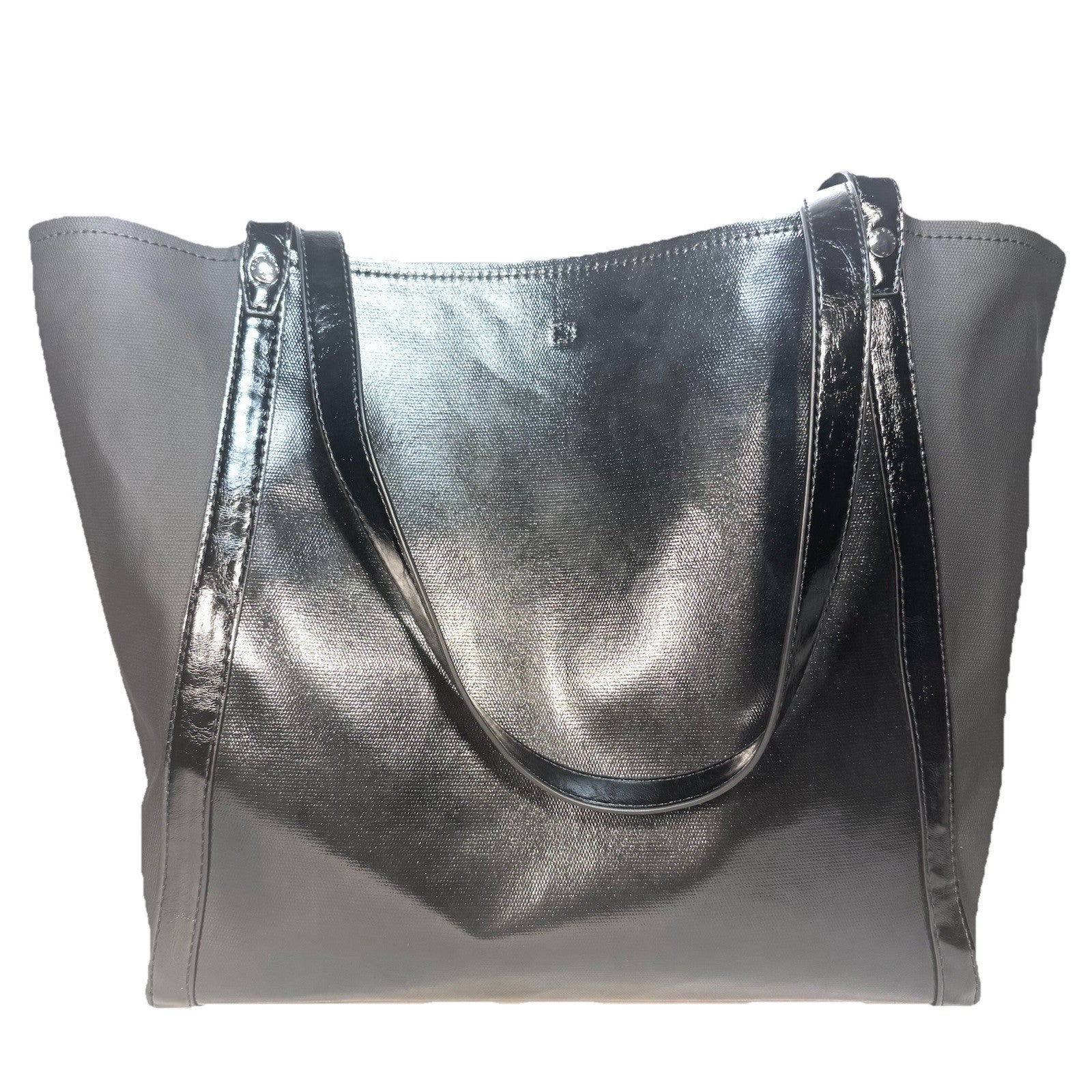 RAG & BONE Jet Coated Canvas Shoulder Tote Bag Black (MSRP $298)