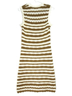 VERONICA BEARD Templeton Stripe Knit Sweater Dress Desert Khaki Tan (MSRP $398)