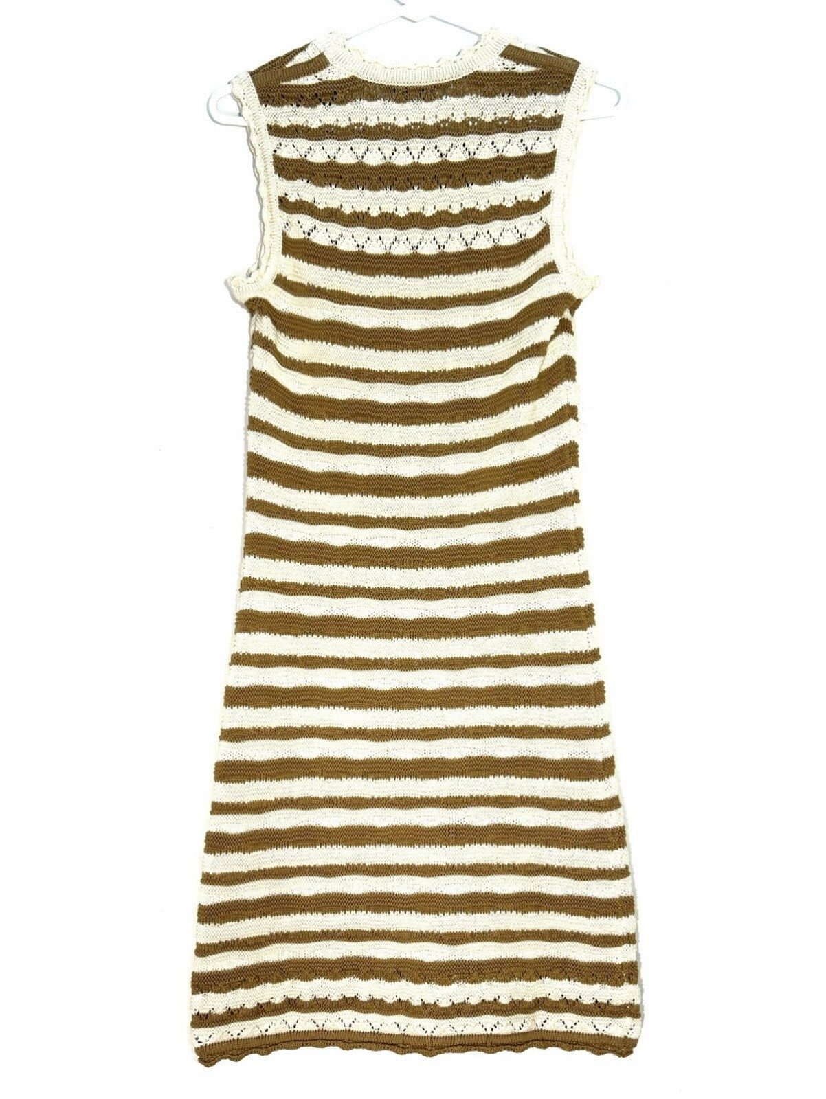 VERONICA BEARD Templeton Stripe Knit Sweater Dress Desert Khaki Tan (MSRP $398)