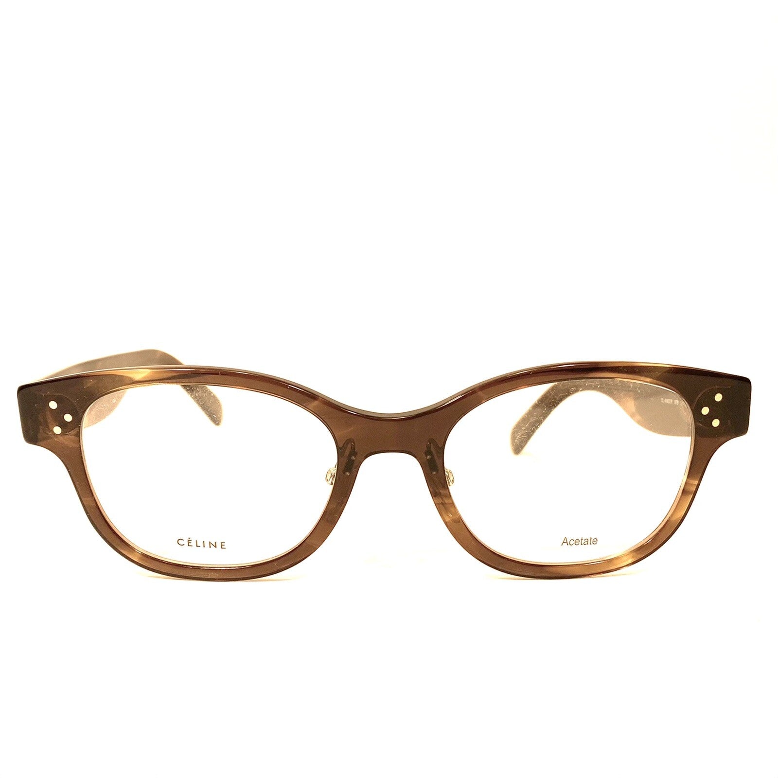 CELINE Womens CL41437/F 07B Oval Eyeglasses Frames Tortoise Brown (MSRP $240)