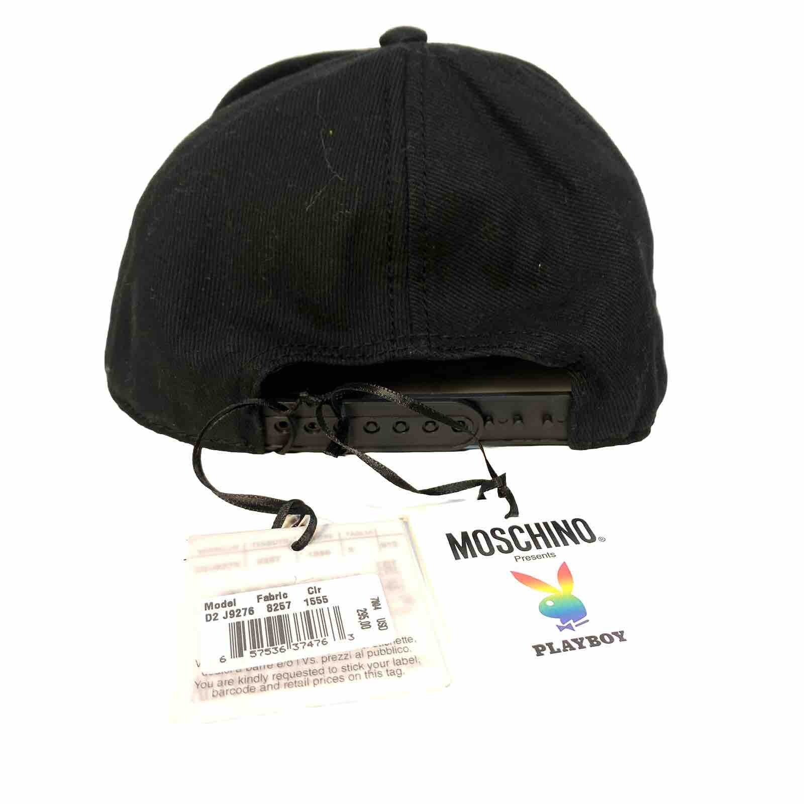 MOSCHINO Couture x Playboy GayBoy Embroidered Bunny Cap Hat Black (MSRP $295)