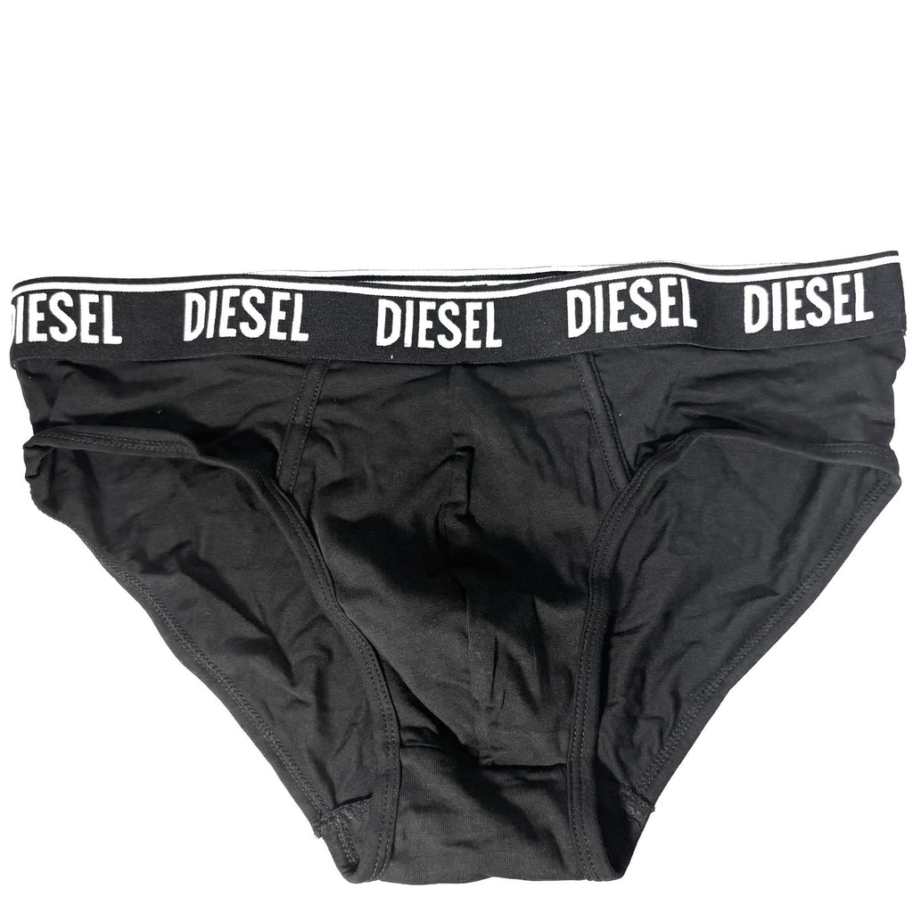 DIESEL Mens Andre Cotton Stretch Brief Underwear Black 3 Pack (MSRP $43)