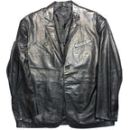 RAG & BONE Mens Shift Leather Two Button Blazer Jacket Black 42 (MSRP $1,298)