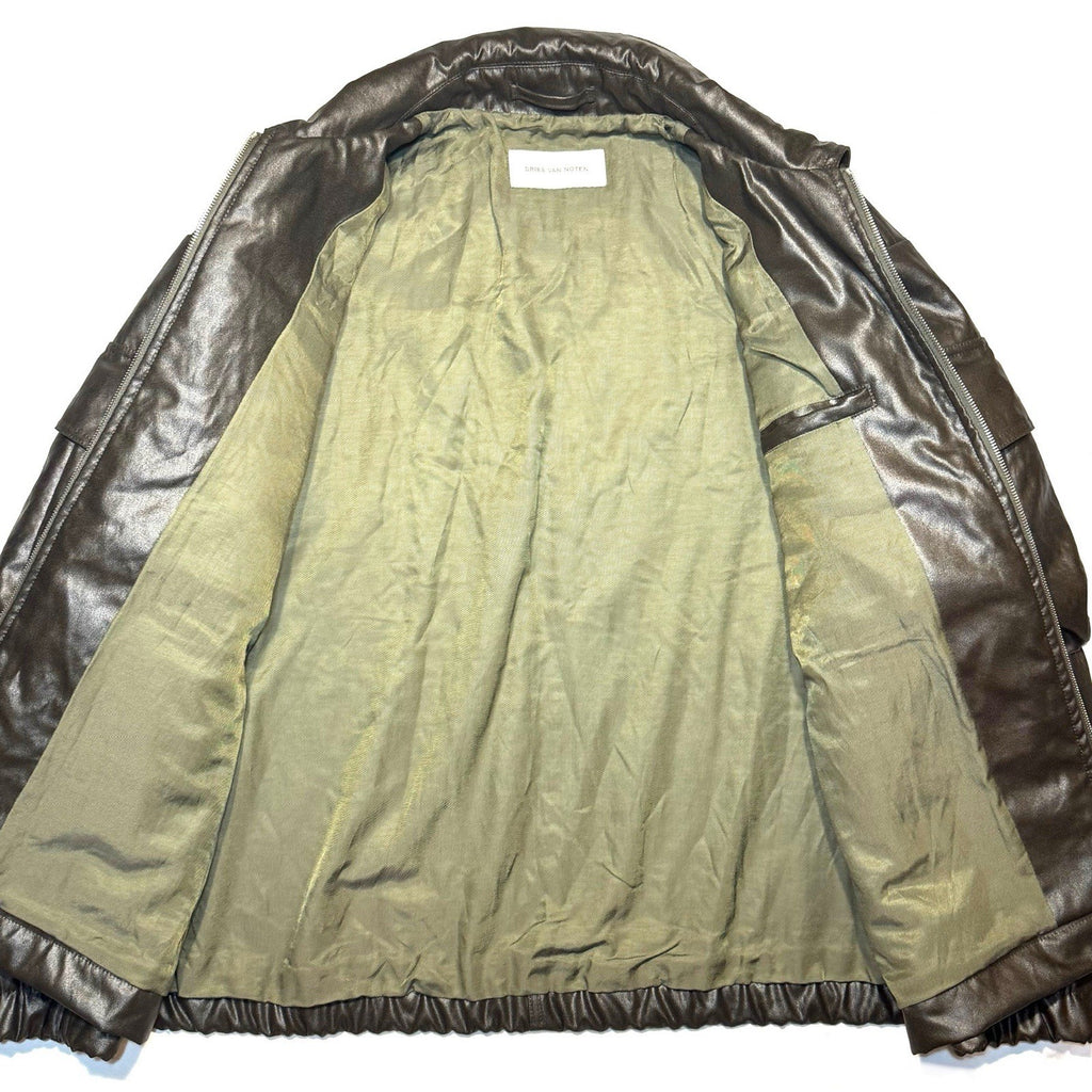 DRIES VAN NOTEN Mens Vow Bis 1502 M.W. Pocket Coat Khaki Brown (MSRP $1,595)