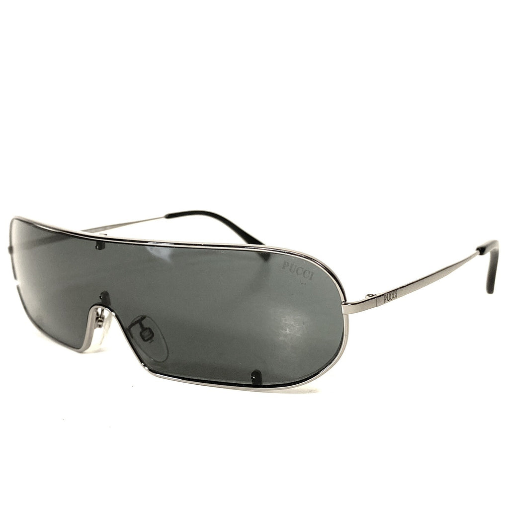 EMILIO PUCCI Womens EP68 08A Shield Wrap Sunglasses Grey Silver (MSRP $365)
