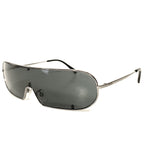 EMILIO PUCCI Womens EP68 08A Shield Wrap Sunglasses Grey Silver (MSRP $365)