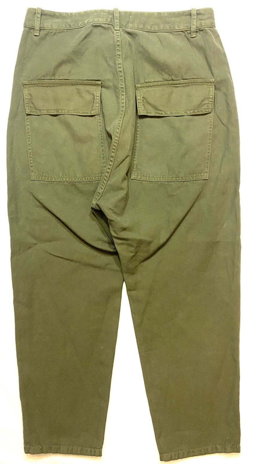 NILI LOTAN Womens Luna Crop Cotton Linen Pants Clover Green (MSRP $395)