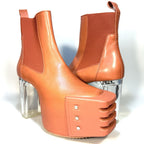 RICK OWENS Womens Grilled Kiss Platform Heel Boots Orange 39 (MSRP $1,970)