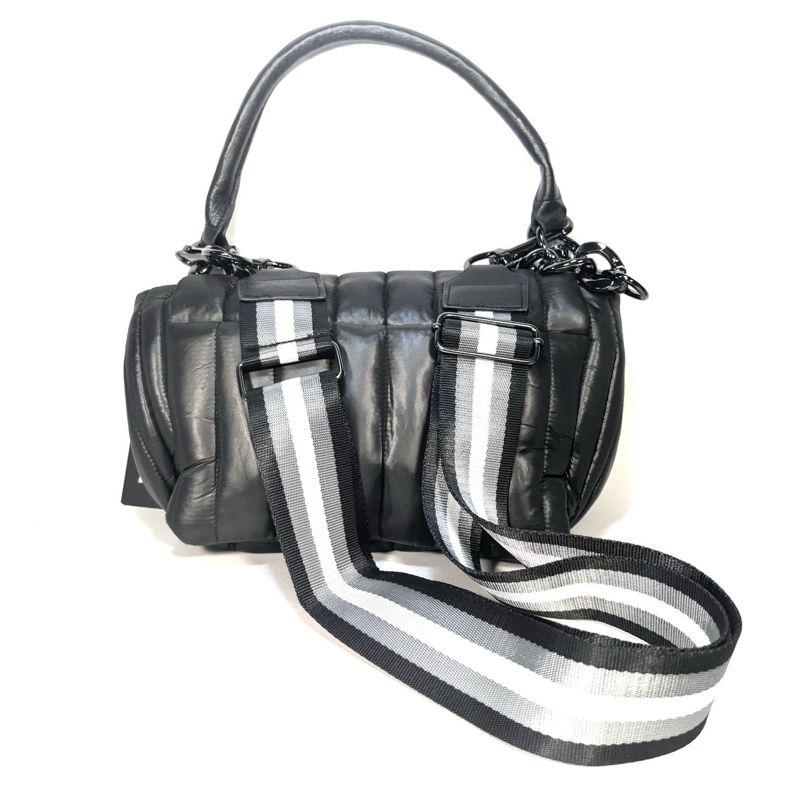 THINK ROYLN Bar Quilted Shoulder Crossbody Bag Shiny Black (MSRP $168)