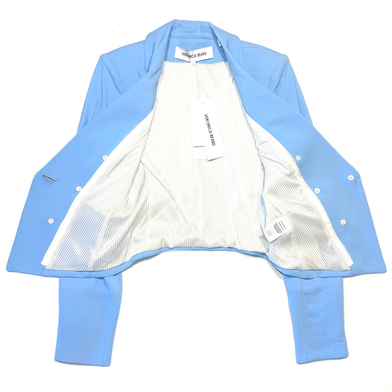 VERONICA BEARD Womens Diego Dickey Double Breasted Blazer Jacket Blue -MSRP $698