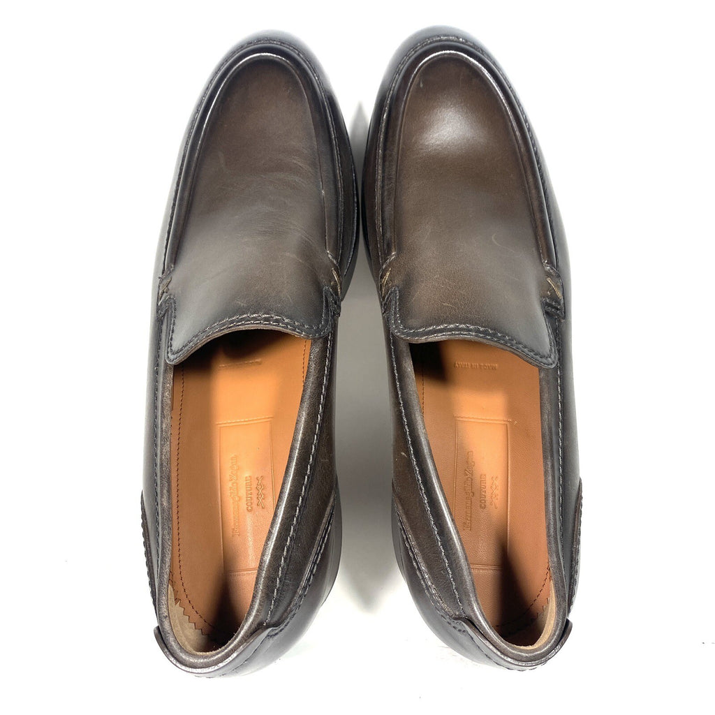 ERMENEGILDO ZEGNA Couture Mens Leather Slip On Loafers Brown 11 (MSRP $995)