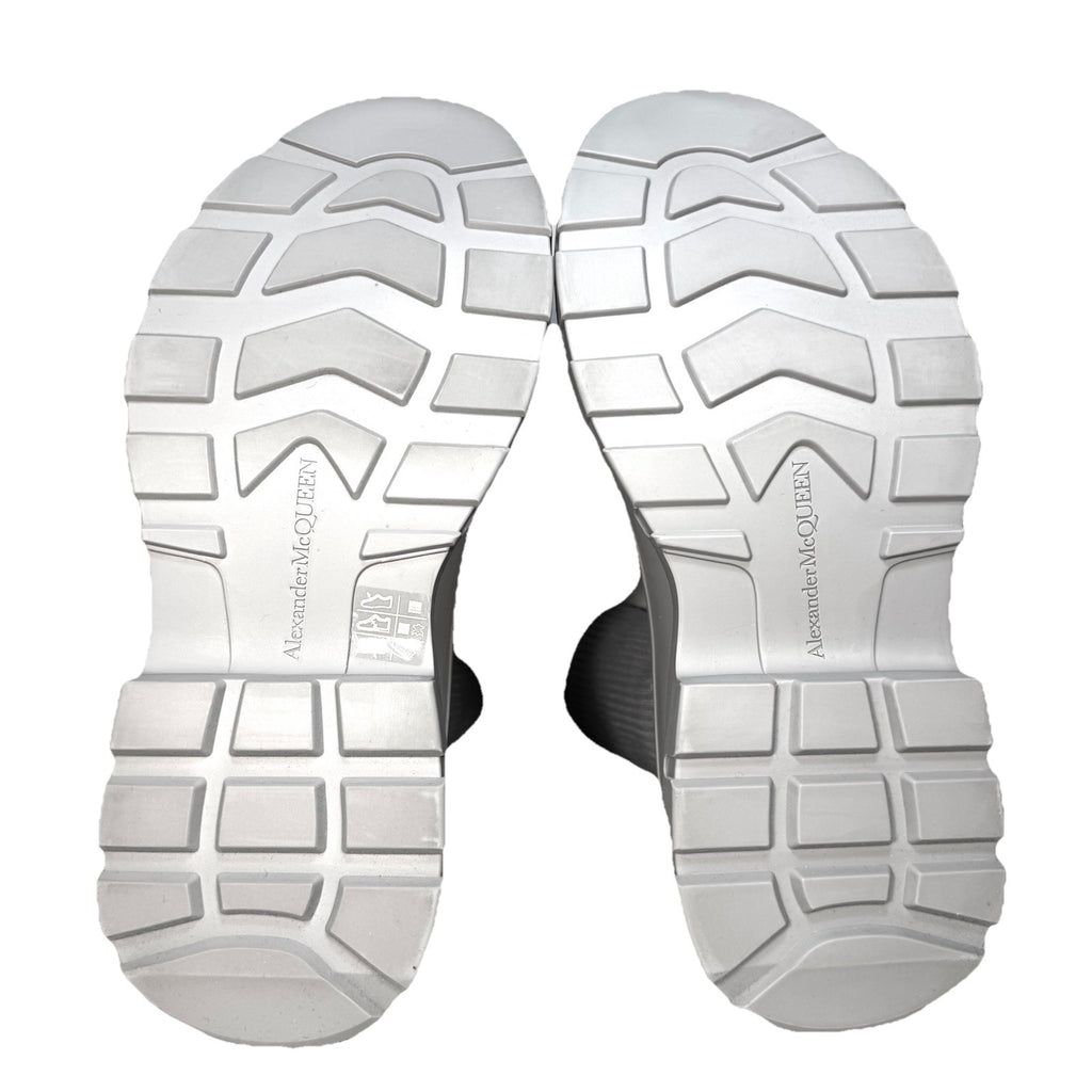 ALEXANDER MCQUEEN Mens Tread Slick Logo Knit Sock Sneaker Boots Grey (MSRP $990)