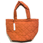 MARC JACOBS Quilted Nylon Zip Logo Tote Bag Mecca Orange Medium (MSRP $250)