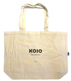 KOIO Organic Cotton Canvas Logo Reusable Shopping Tote Bag 