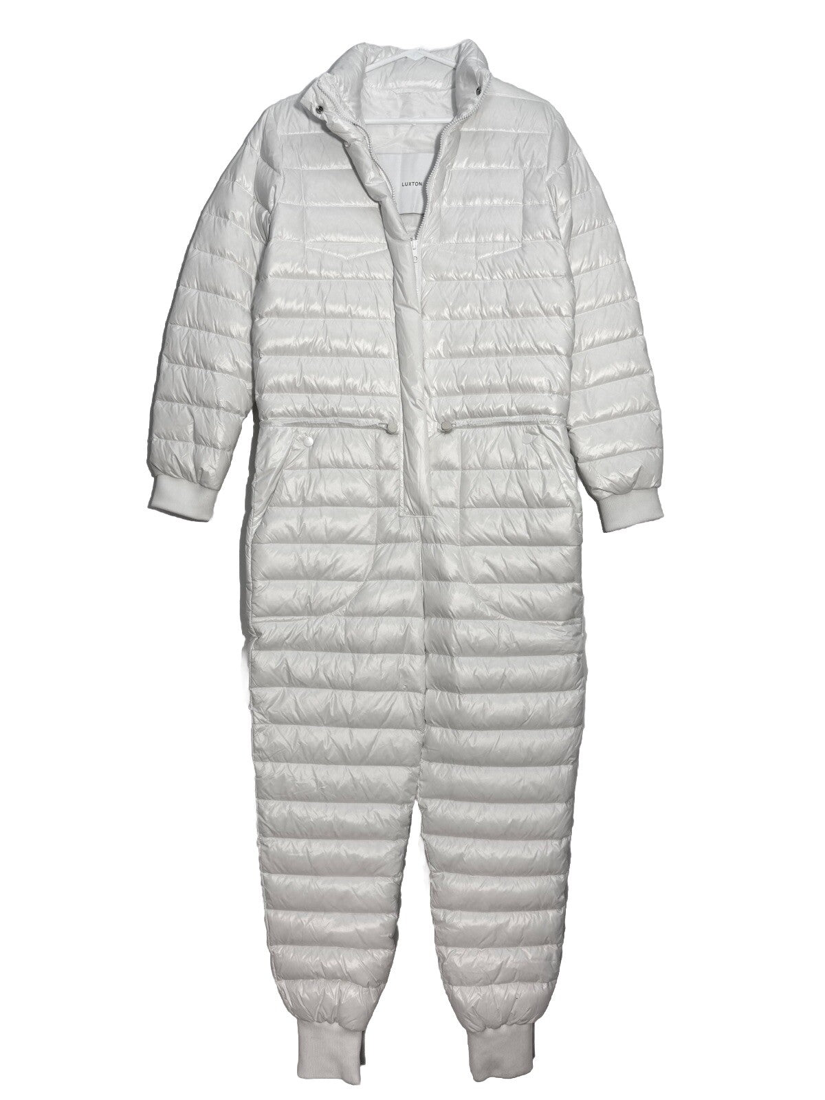 LUXTON Womens Down Ski Jumpsuit White M (MSRP $1,150)
