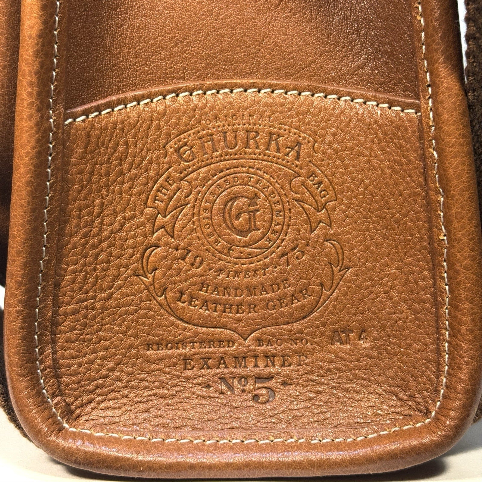 GHURKA Examiner No. 5 Leather Briefcase Messenger Bag Vintage Brown -MSRP $1,895