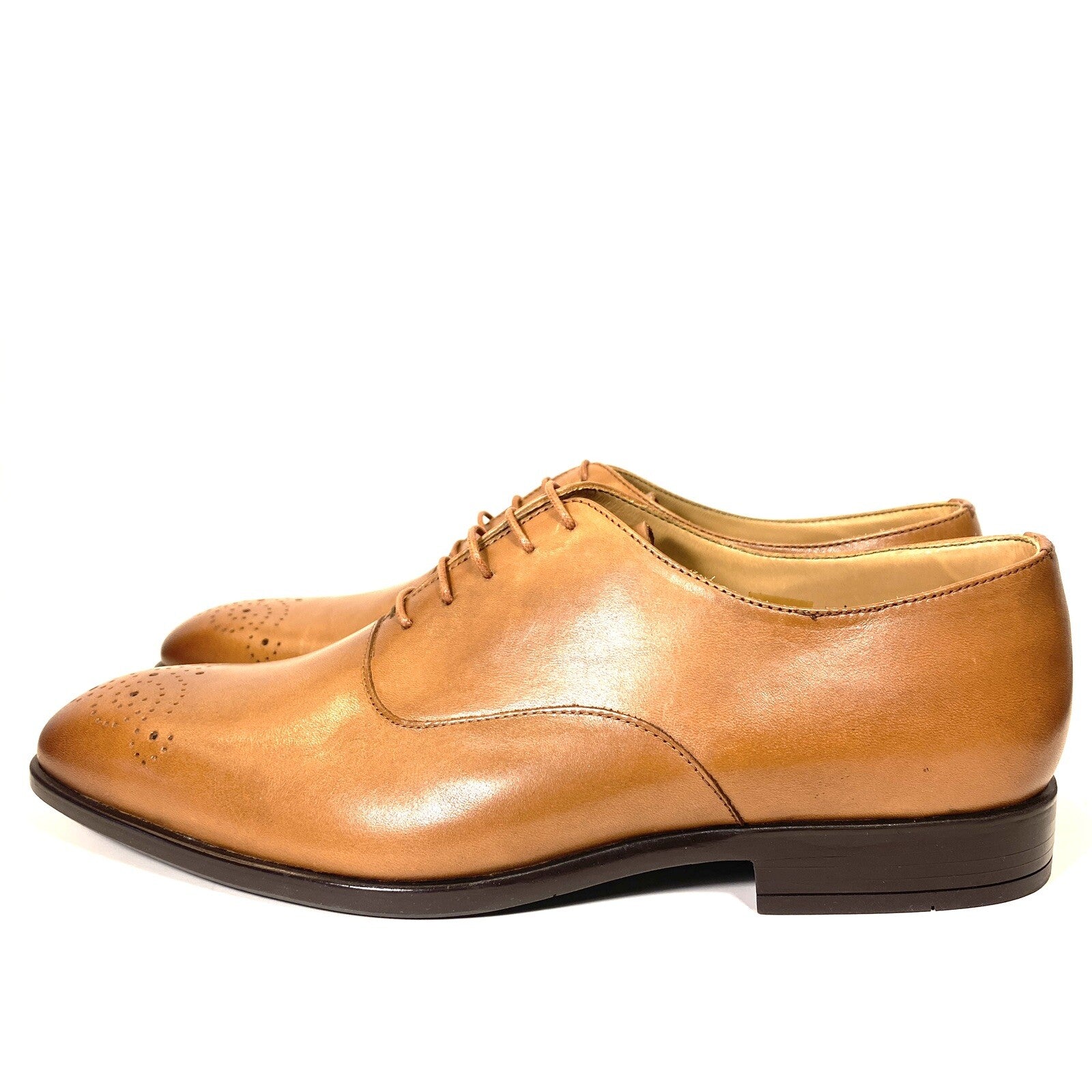 PS PAUL SMITH Mens Guy Lace Up Leather Oxford Dress Shoes Tan (MSRP $295)