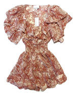 GILNER FARRAR Finley Lotus Flower Print Short Mini Dress Red (MSRP $295)