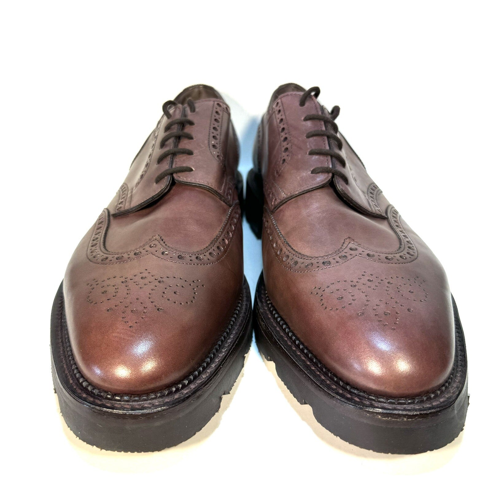 JOHN LOBB Mens Hayle Heavy Lug Sole Leather Oxford Shoes Brown 10 (MSRP $1,990)